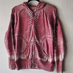 Cowgirl Tuff Rose Hoodie with Stud Accents